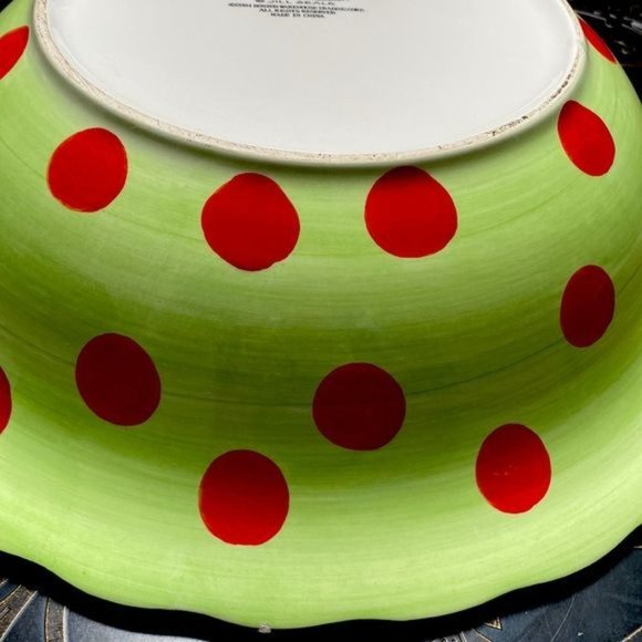 Jill Seale Whimsy Collection Ceramic Dragonfly Serving Bowl 13½" - Picture 4 of 5